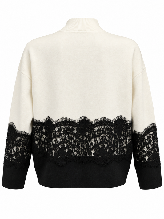 Maglia bicolore con pizzo