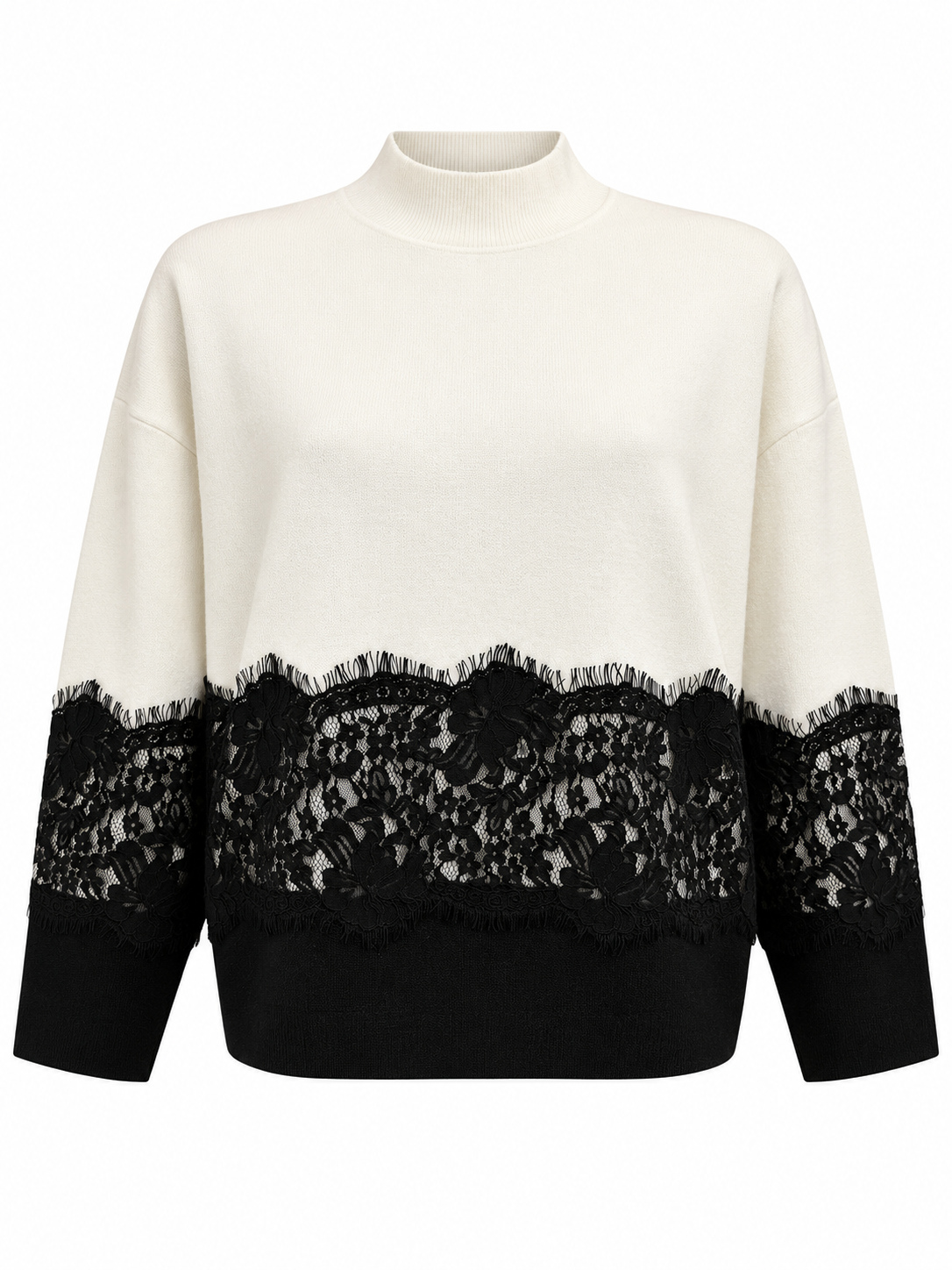 Maglia bicolore con pizzo