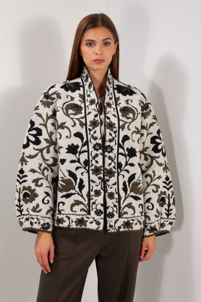 Giacca Jacquard misto lana