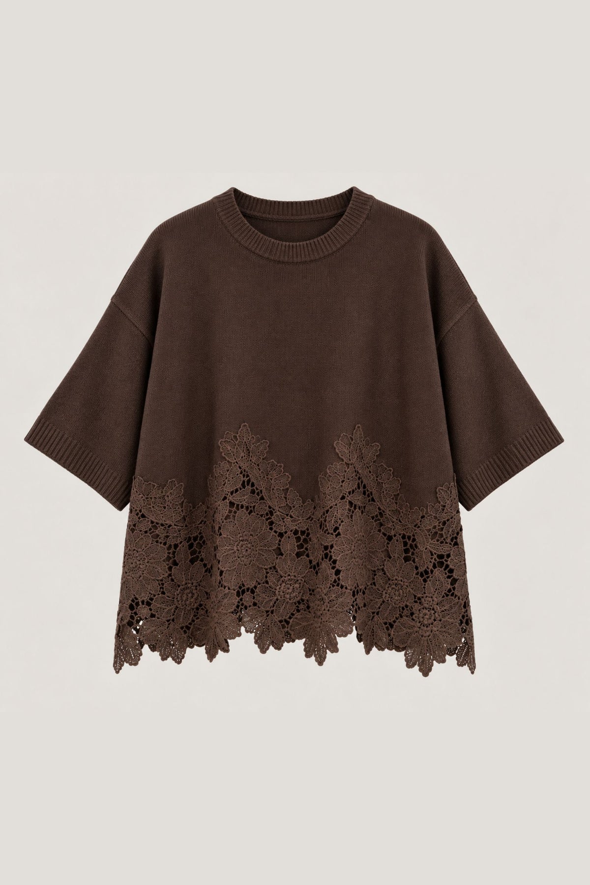 Maglia oversize con inserto in pizzo