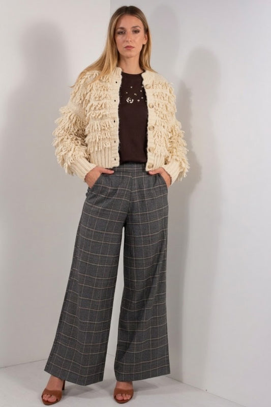 Cardigan Bomber frangiato